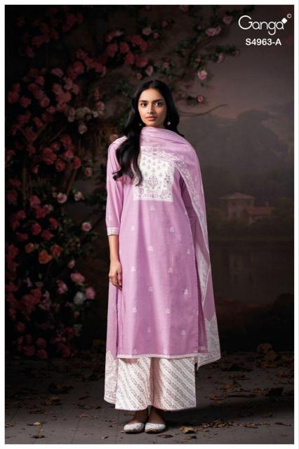 Ganga ivania 4963 manufacturer and wholesaler of dress material from ludhiana